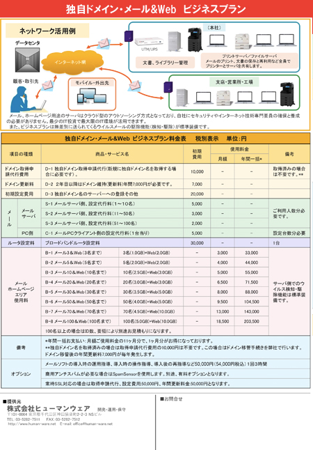 設定記入用紙